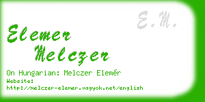 elemer melczer business card