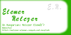 elemer melczer business card